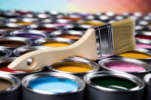 istock Colorful paint cans with paintbrush 2165863085