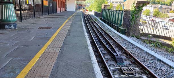 istock Train station platform at Pontypridd South Wales UK. 2165863293