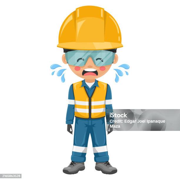 Engineer Crying Cartoon Industrial Engineer Crying Supervisor Symbolizing The Humanity And ...