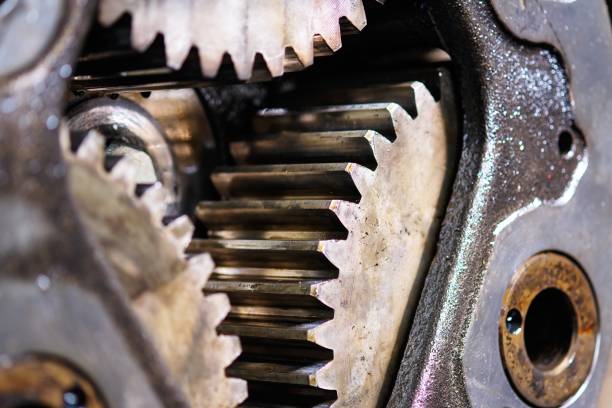 istock Gears made of metal gears. Selective focus Concept of mechanical engineering, development, metalworking 2165868892