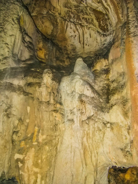 Abstract drawing of an underground cave with stalactites and stalagmites. Limestone karst formation. Travel and vacation concept. Digital painting. Abstract naturalism, relief pattern Abstract drawing of an underground cave with stalactites and stalagmites. Limestone karst formation. Travel and vacation concept. Digital painting. Abstract naturalism, relief pattern. digital underground stock pictures, royalty-free photos & images