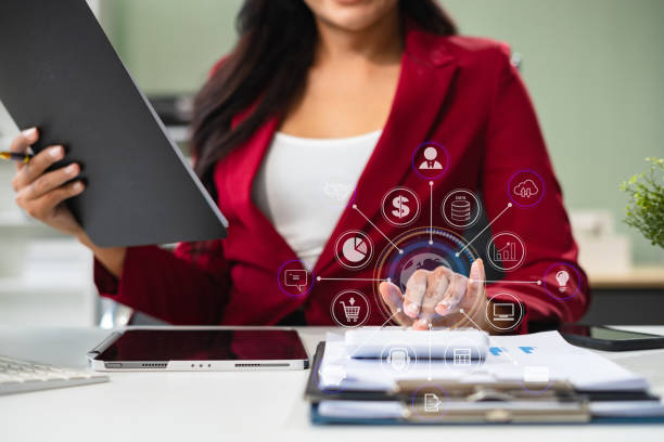 istock Business woman analyzing business enterprise data management, business analytics with charts, Marketing, Financial, Analyst, Business growth chart. 2165872410