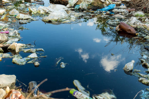 istock Trash and plastic bottles in water. Plastic waste in the river and lake. Environment pollution. Showing the problem of water pollution. 2165876874