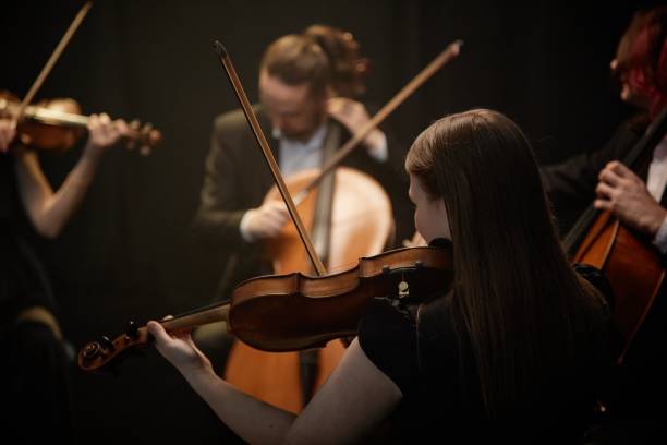 istock Chamber Musician Playing Symphony in Dim Light 2165879044