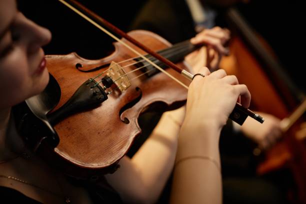 istock Virtuoso Violinist Performing in Chamber Quartet 2165879045