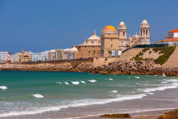istock Beach and Cathedral in Cadiz, Andalusia, Spain 2165883041