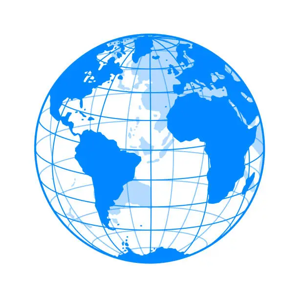 Globo Terra Pianeta Blu Wireframe Elemento di Design Simbolo Globo Terra Pianeta Blu Wireframe Elemento di Design Simbolo