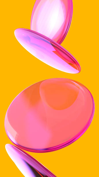 3D illustration of rainbow-colored lenses