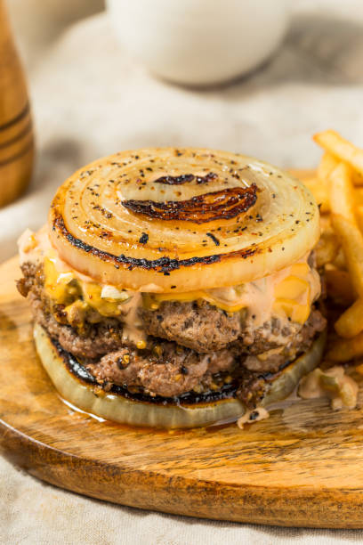 istock Homemade Flying Dutchman Cheeseburger with an Onion Bun 2165896368