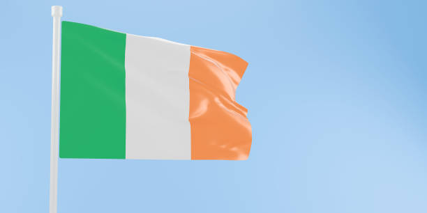istock Ireland flag of silk-3D illustration. 3d render. 2165898414