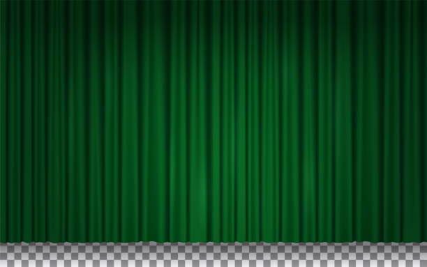 istock Green curtain for theater stage, circus or cinema 2165898597