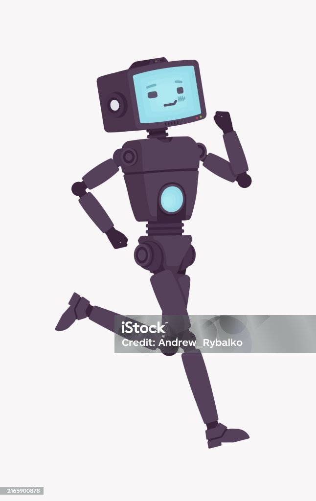 Vector Friend Bot Robot Friend Ai Technology Chat Bot Computer Assistant Running Pose ...