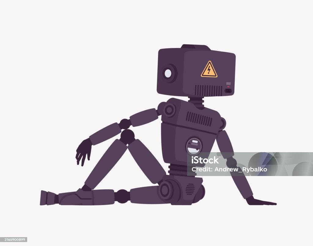 Vector Friend Bot Robot Friend Ai Technology Chat Bot Computer Assistant Sitting Rear ...
