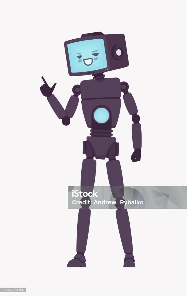 Vector Friend Bot Robot Friend Ai Technology Chat Bot Computer Assistant Finger Point ...