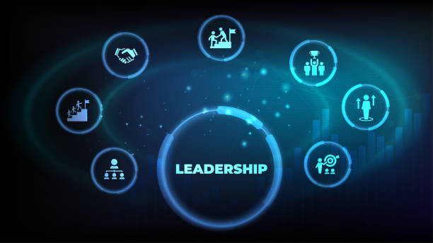 istock Leadership vector illustration. Banner with icons related to corporate company management 2165901508