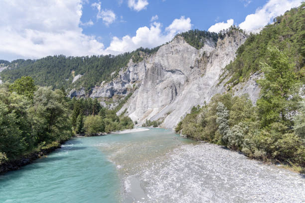 istock Turquoise River Flowing Through Rocky Canyon and Lush Forest 2165901656