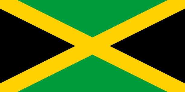 istock The official national flag of the Jamaica. Vector illustration 2165903229