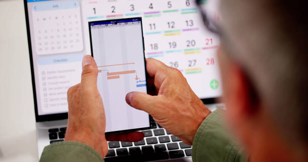 istock Gantt Employee Time Sheet Chart 2165903986