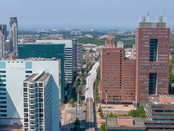 istock Skyline Den Haag by drone 2165907349