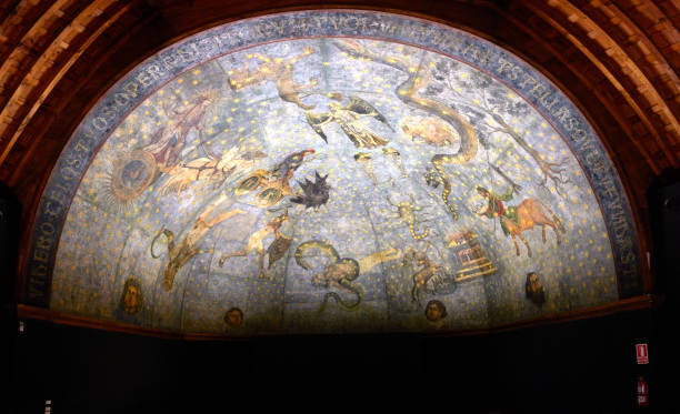 The Sky of Salamanca Painted vault called Sky of Salamanca, from the 15th century by the Spanish Gothic painter Fernando Gallego, in the Chapel of San Jerónimo, in Castile and León, Spain medieval fresco stock pictures, royalty-free photos & images