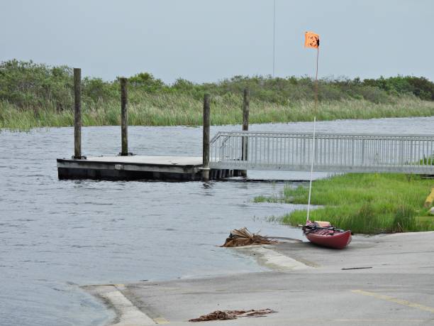 istock Kayak docked on the boat launch 2165920577