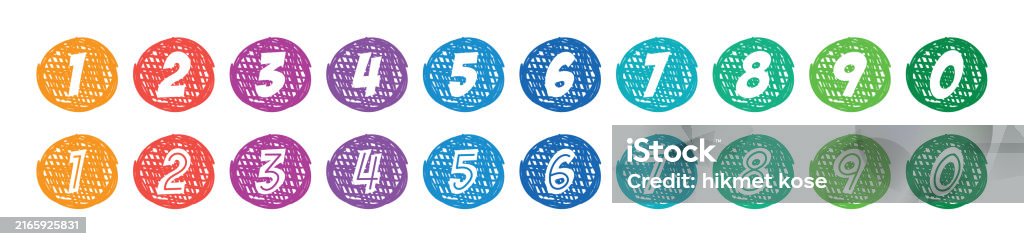 09numbers 09 Numbers Inside The Round 09 Numbers On A White Background Stock ...