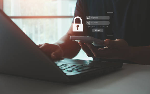 istock Business people are protecting personal data on laptops and virtual interfaces. Cyber security and privacy concepts to protect data. multi-factor verification and internet network security technology. 2165934625