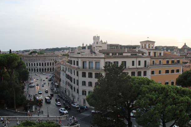 Rome, Italy - September 14 2022: Piazza d'Aracoeli and the Marcellus Theater in Rome, Italy