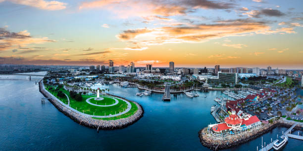 istock Long Beach California sunset view 2165935238