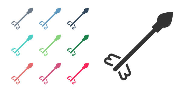 Black Medieval arrows icon isolated on white background. Medieval weapon. Set icons colorful. Vector Black Medieval arrows icon isolated on white background. Medieval weapon. Set icons colorful. Vector. cherokee clip art stock illustrations