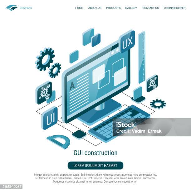 Graphic User Interface Construction Vector Concept Ilustrasi Stok ...