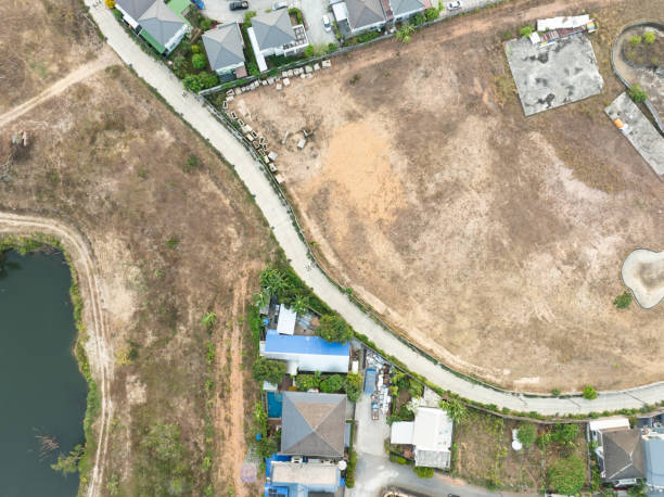 istock Top view road and land in sunny day 2165941937