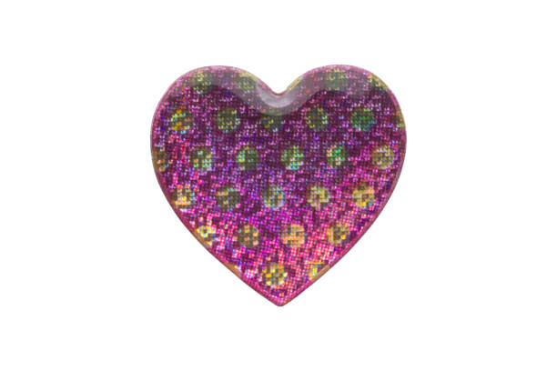 istock Heart shape hologram sticker isolated on white background 2165944584