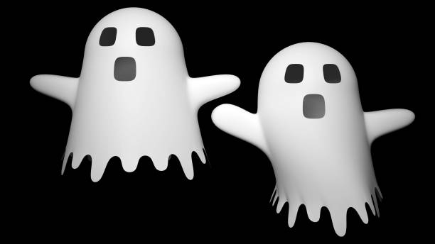 istock a 3D rendering of white ghost against a black background 2165946362