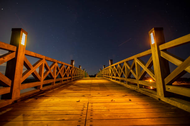 Aomori Prefecture Tsurunomai Bridge and night view
