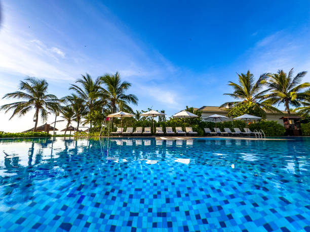 istock Beach view from pool resort in Da Nang, Vietnam 2165948104