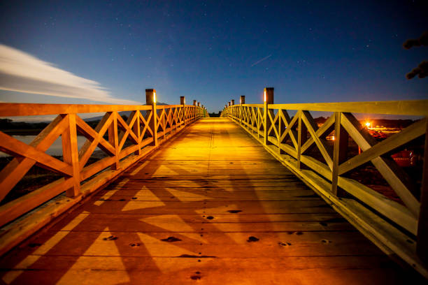 Aomori Prefecture Tsurunomai Bridge and night view