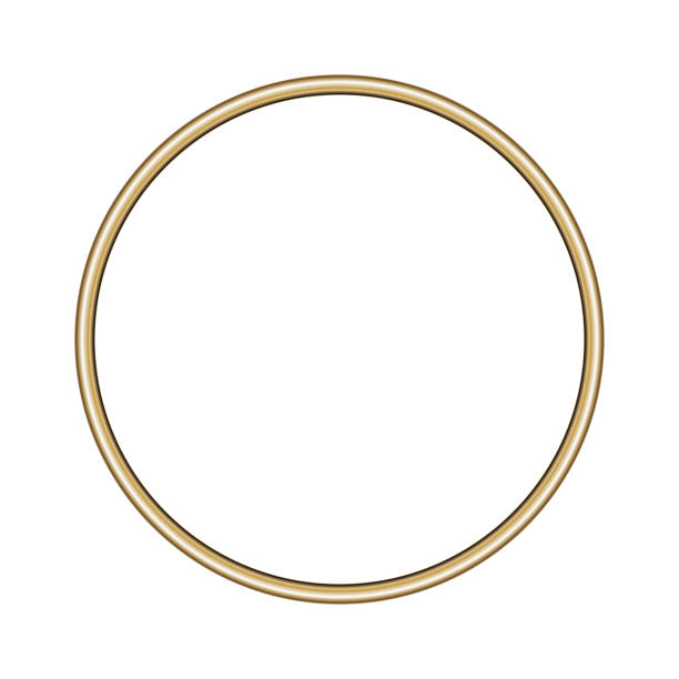 istock Round gold frame. Isolated luxury circle golden border. Gold ring frame mockup design element. Vector illustration. 2165950375