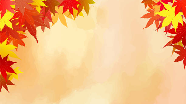 istock Colorful autumn leaves, maple vector illustration background, watercolor, no text, 16:9, frame, banner, watercolor texture, copy space, template, colorful maple leaves, beautiful colorful orange watercolor texture 2165953493