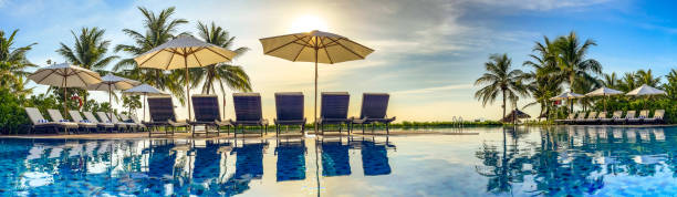 istock Beach view from pool resort in Da Nang, Vietnam 2165955381
