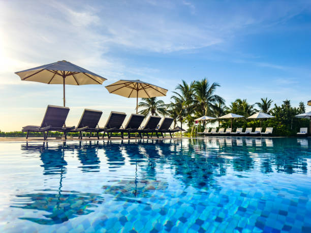 istock Beach view from pool resort in Da Nang, Vietnam 2165956585