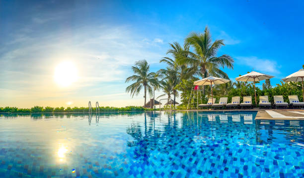 istock Beach view from pool resort in Da Nang, Vietnam 2165956732