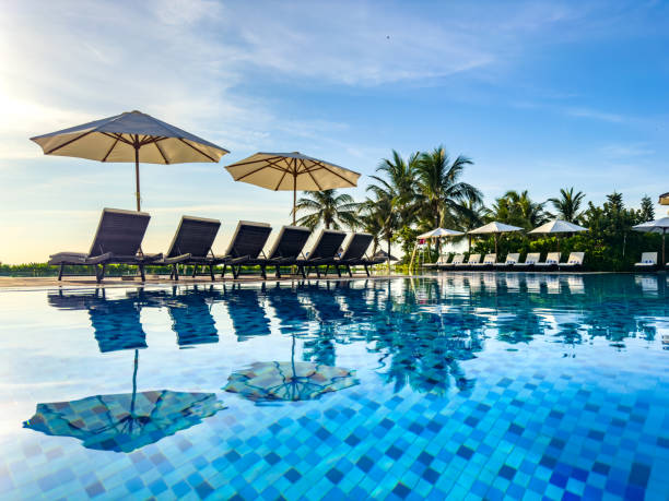 istock Beach view from pool resort in Da Nang, Vietnam 2165956842