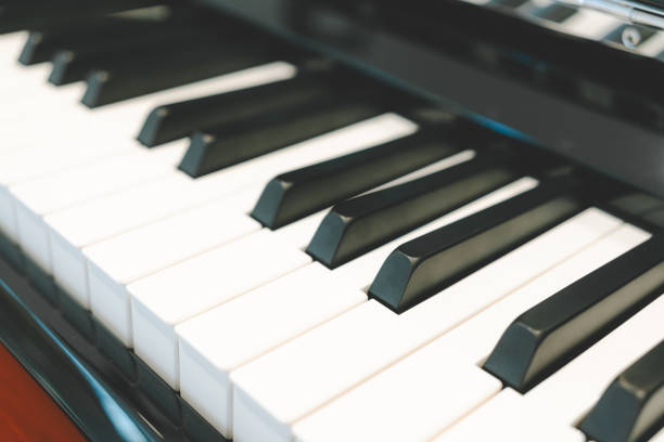 istock Piano keys closeup. Classic piano keyboard. 2165956892