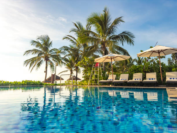 istock Beach view from pool resort in Da Nang, Vietnam 2165957535