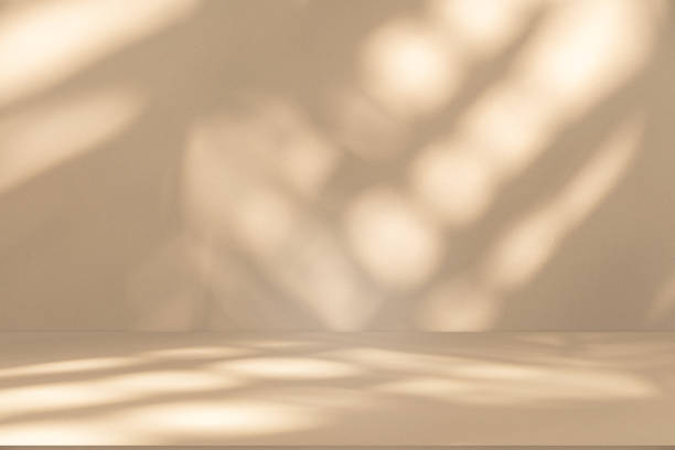 istock Studio style background wall decoration presentation uses white and beige tones. with shadows cast from a nearby window, concept creating a decorative 2165962491