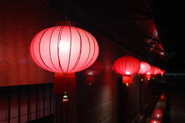 Chinese traditional lantern used as decoration at restaurant