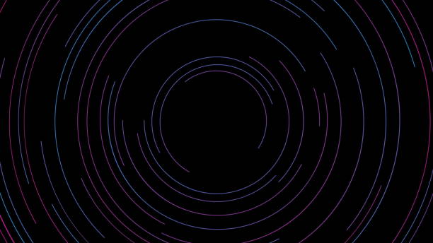 istock Blue purple round lines abstract tech futuristic background 2165967569