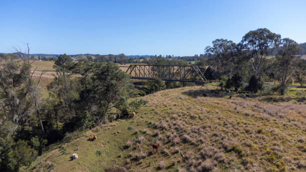 Old railway bridge part of a rail trail hiking path in Northern NSW, Australia