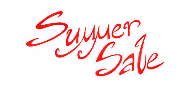 istock Lettering Summer Sale in red. Isolated on white background. Calligraphy. 2165972056